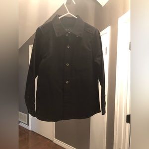 Black long sleeved button up boys shirt toddlers
